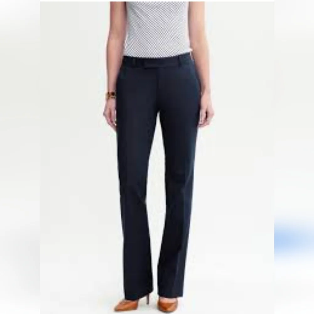 Banana Republic Martin Fit Black Pinstripe Straight Leg Pants Size 10